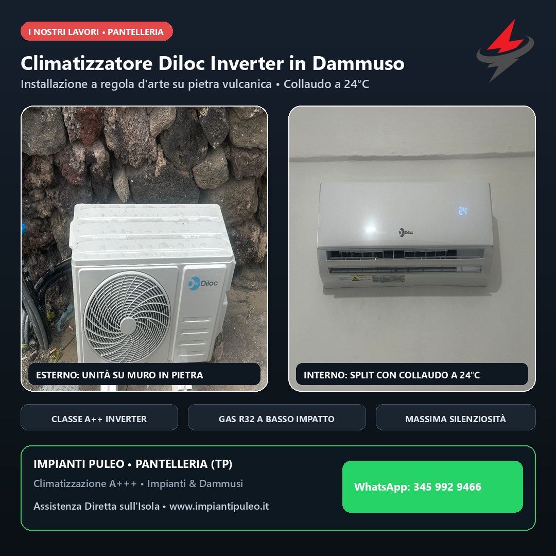 Installazione Climatizzatore Diloc in Dammuso Pantelleria