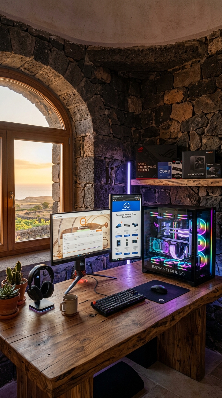 Postazione Gaming e Workstation PC in Dammuso a Pantelleria